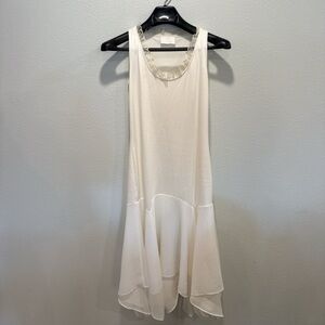 Kate Hudson for Ann Taylor White Drop Waist Handkerchief Dress | Medium